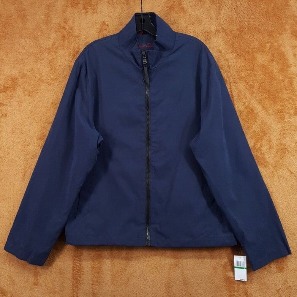 Robert Graham Jacket Mens Large Blue Zip Up Lightweight Peached Stand Collar